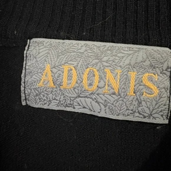 Adonis size M Classic Black Men's Sweater, wool blend, simple - Picture 3 of 4